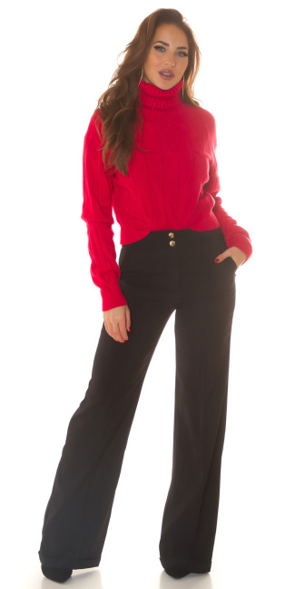 Musthave gebreide sweater-trui met col rood